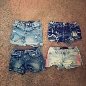 Lot Of 4 Girls SZ 7 Jean Shorts Mudd, Gap Etc